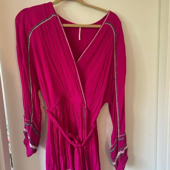 Free People Delilah Hot Pink Mini Dress - Picture 3 of 6